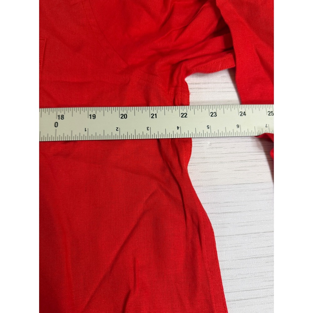 Gap Womens Large Linen Button Down Shirt Red Long Sleeve Top GP012715 NWT New - Picture 6 of 6